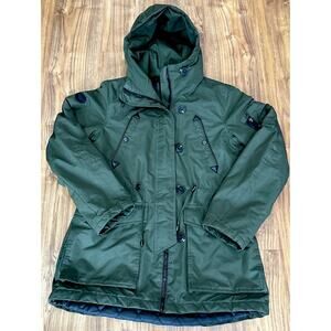 Madden Girl SZ‎ M Women’s Olive Green Hooded Puffer Coat Parka